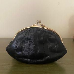 Vintage eel skin kiss lock pouch
